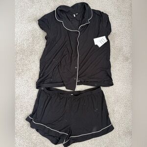 Nordstrom Black Pajama Set with White Trim